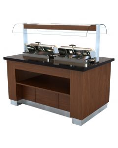 CombiSteel HOT BUFFET WENGE 1600  WITH 2X 1/1GN CHAFING DISH