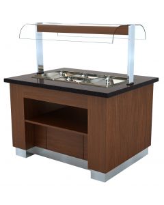 Combisteel HOT BUFFET WENGE 1300  WITH 3X 1/1GN BAIN-MARIE
