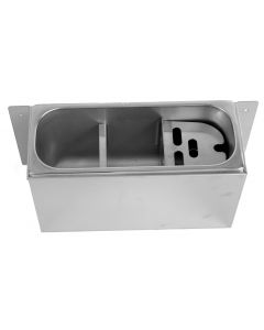 Combisteel SINK FOR ICE CREAM SCOOP 330X120X150  WITH WATER DRAIN HOLE, WATER CONNECTION AND OVERFLOW PIPE
