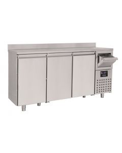 Combisteel 600 REFRIGERATED COUNTER 3 DOORS  WITH DISPOSAL DRAWER FOR COFFEE