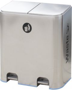 CombiSteel PEDAL DISPOSAL BIN 2-IN-1 BRUSHED STAINLESS STEEL