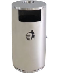 CombiSteel DISPOSAL BIN WITH ASHTRAY BRUSHED STAINLESS STEEL