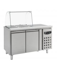 Combisteel REFRIGERATED COUNTER WITH GLAS COVER 2 DOORS